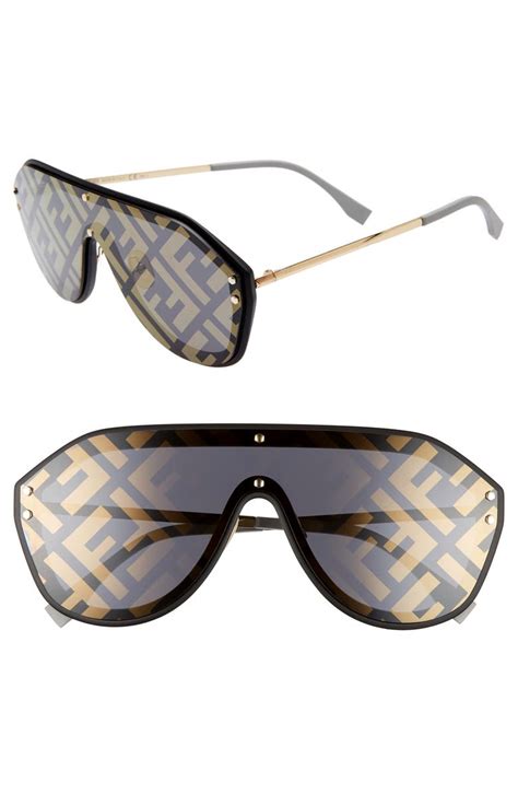 fendi sunglasses with logo on lens|fendi mirrored sunglasses.